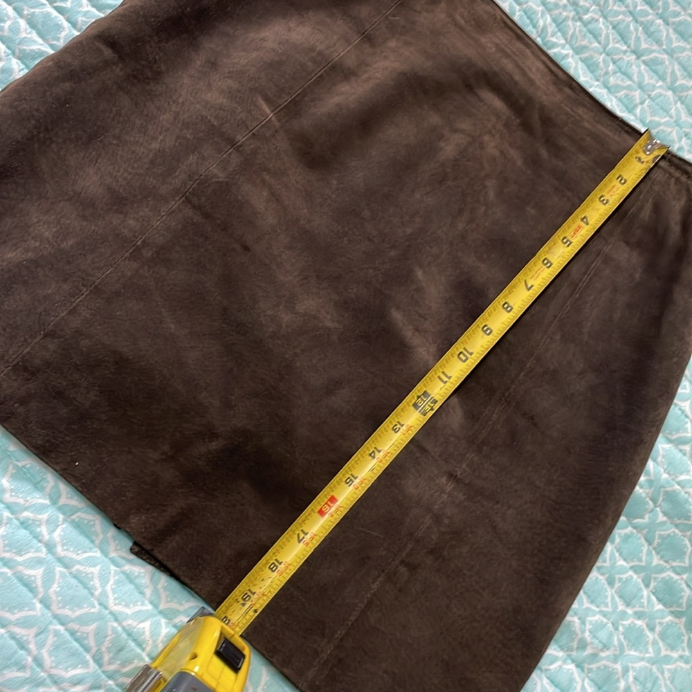 Vintage authentic brown suede knee length pencil skirt - Picture 7 of 7